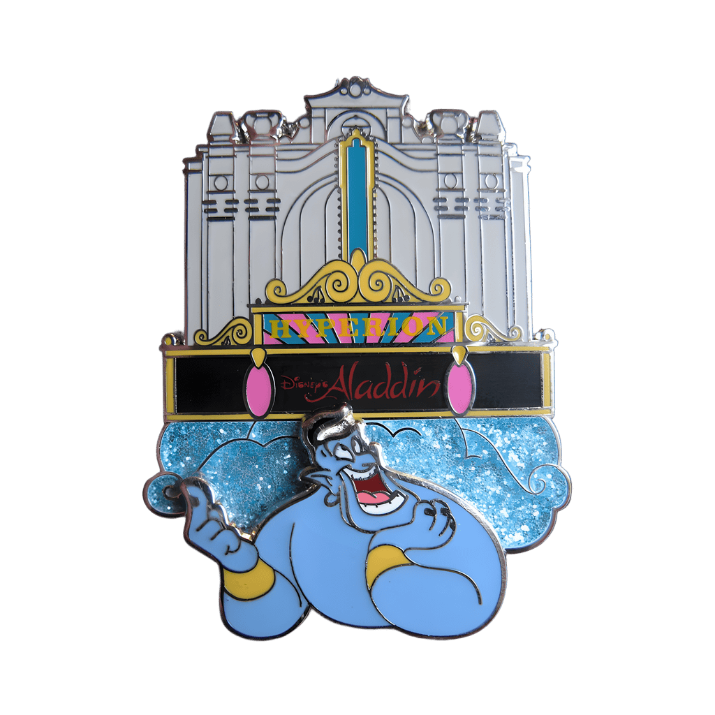 Aladdin Marquee at Hyperion Theater with Genie Disney pin