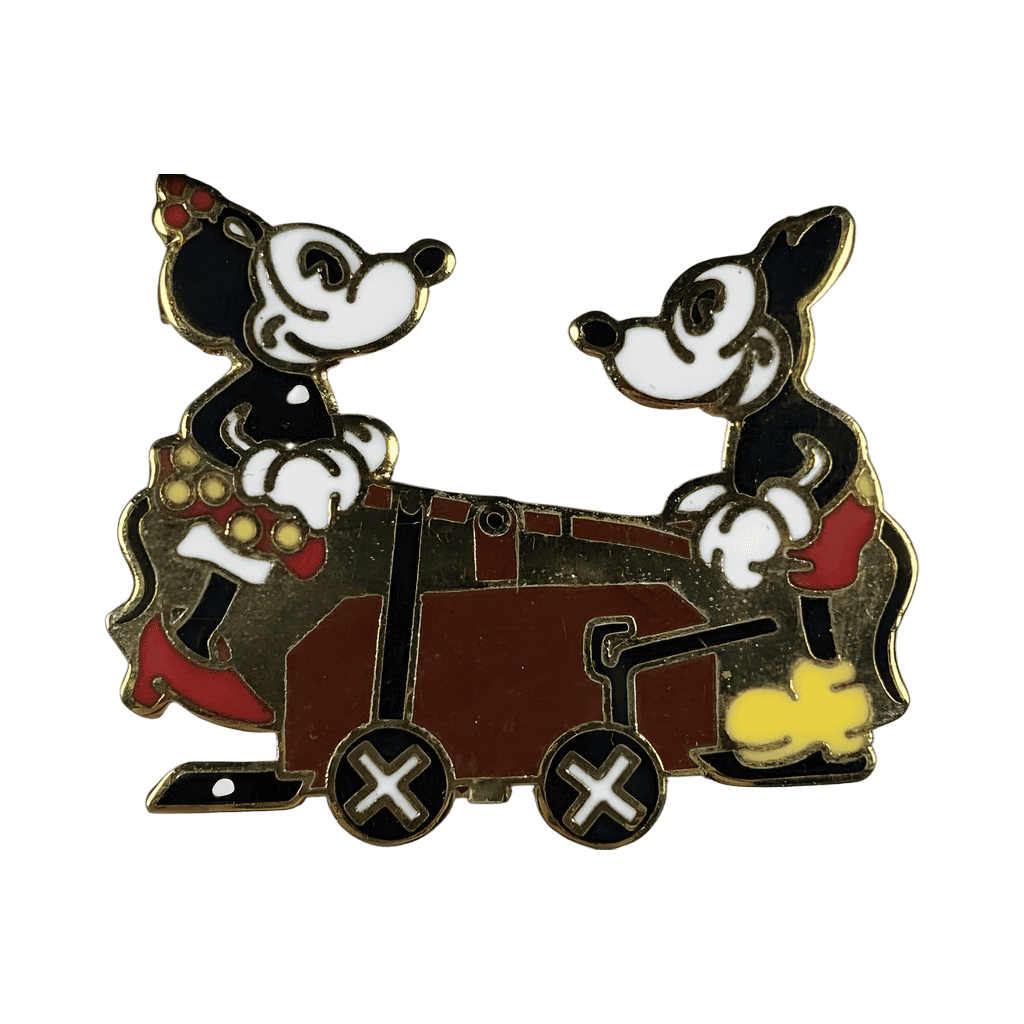 Vintage Mickey & Minnie Mouse on Handcar - Cartoon Trail Disney pin