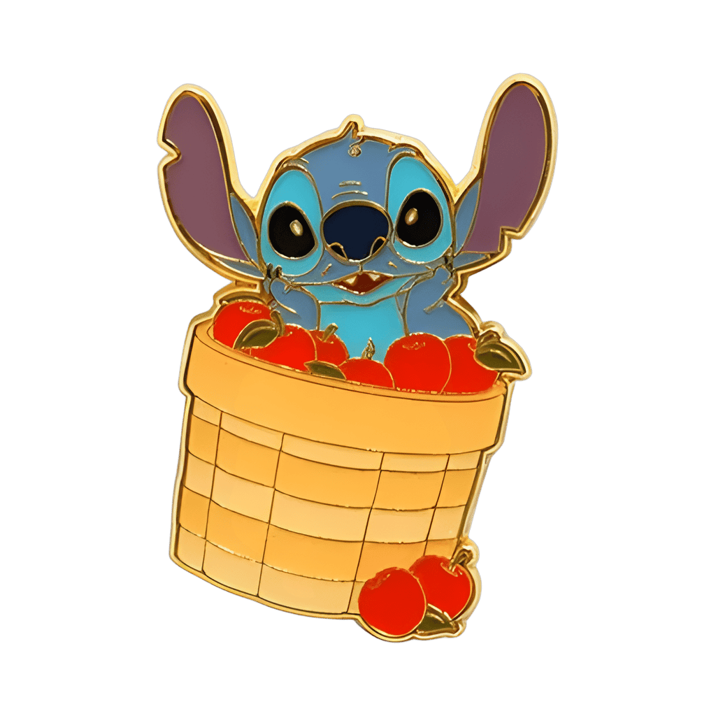 Stitch with apples Disney pin
