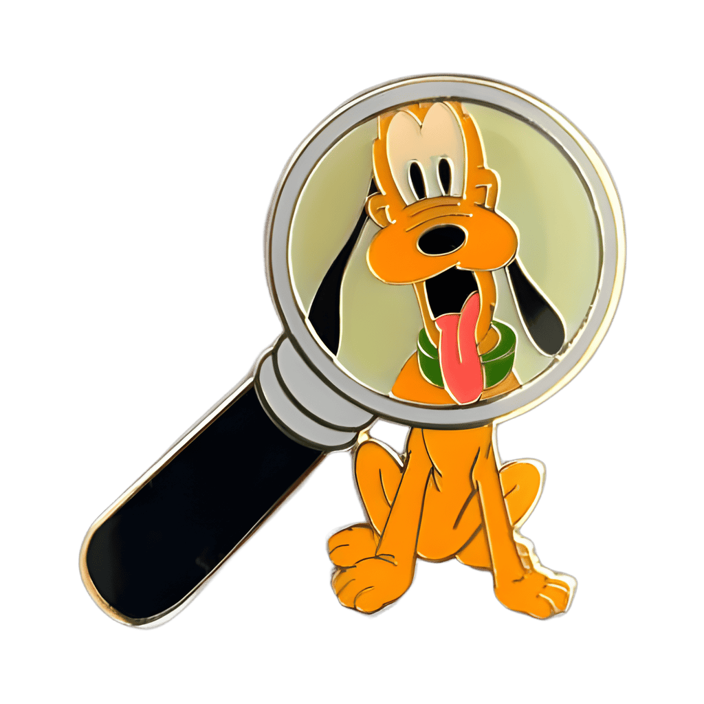 Pluto with Magnifying glass Disney pin