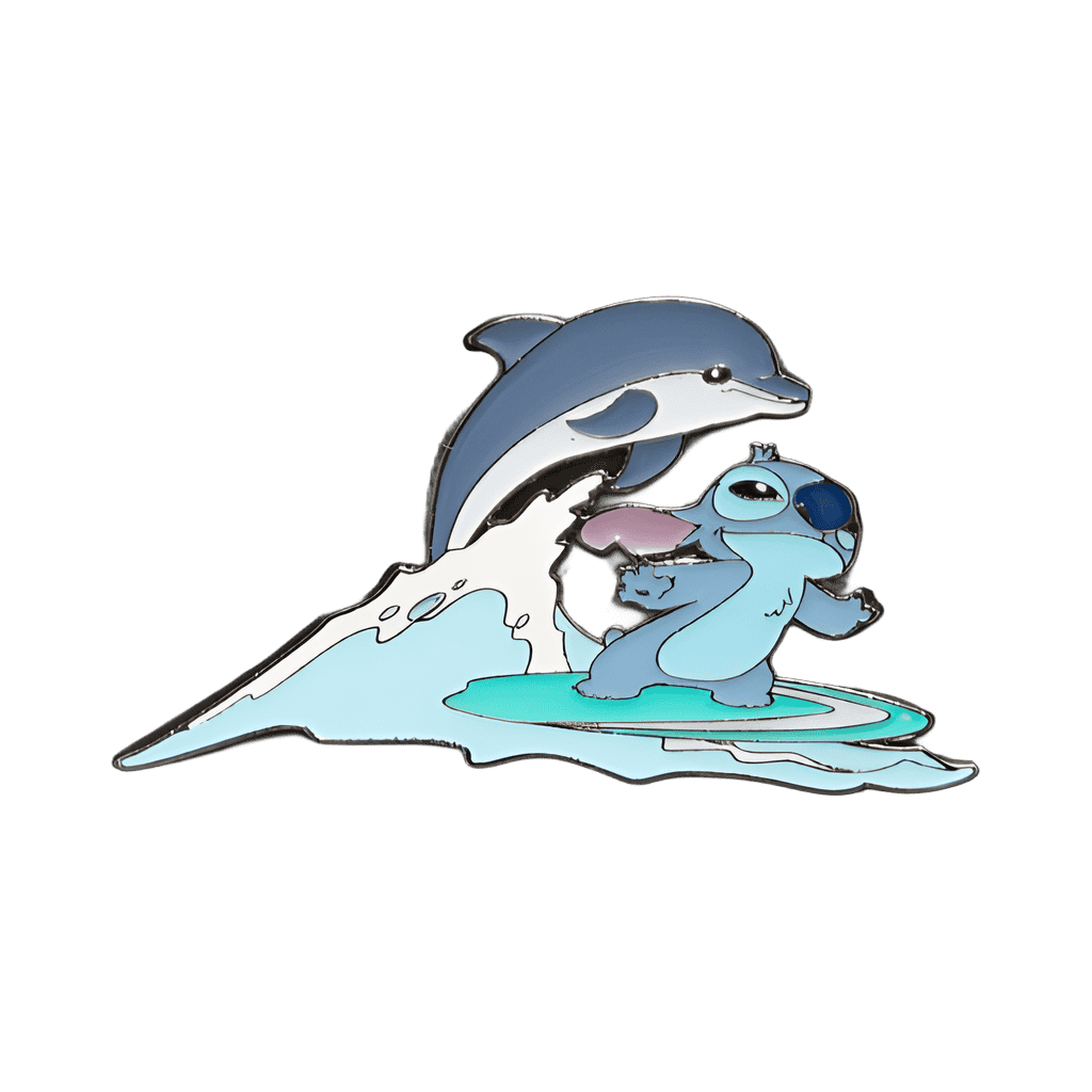 Stitch surfing with Dolphin Disney pin