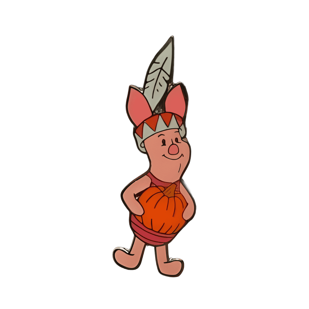 Piglet in Native Headdress Carrying Pumpkin Disney pin