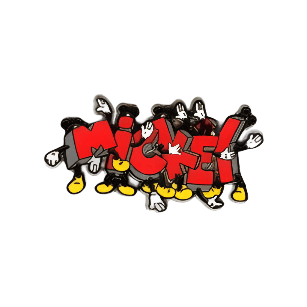 Mickey Name - Red Disney pin