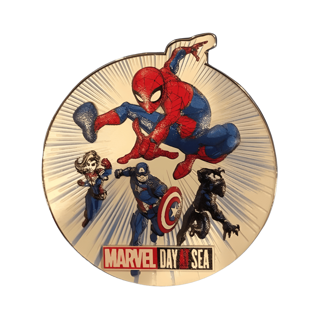 Spider-Man, Captain Marvel, Captain America, and Black Panther Disney pin