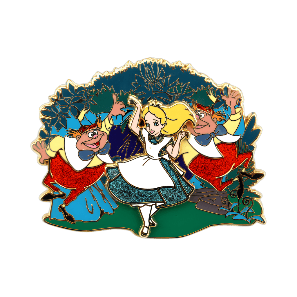 Alice with Tweedledee and Tweedledum Slider Disney pin