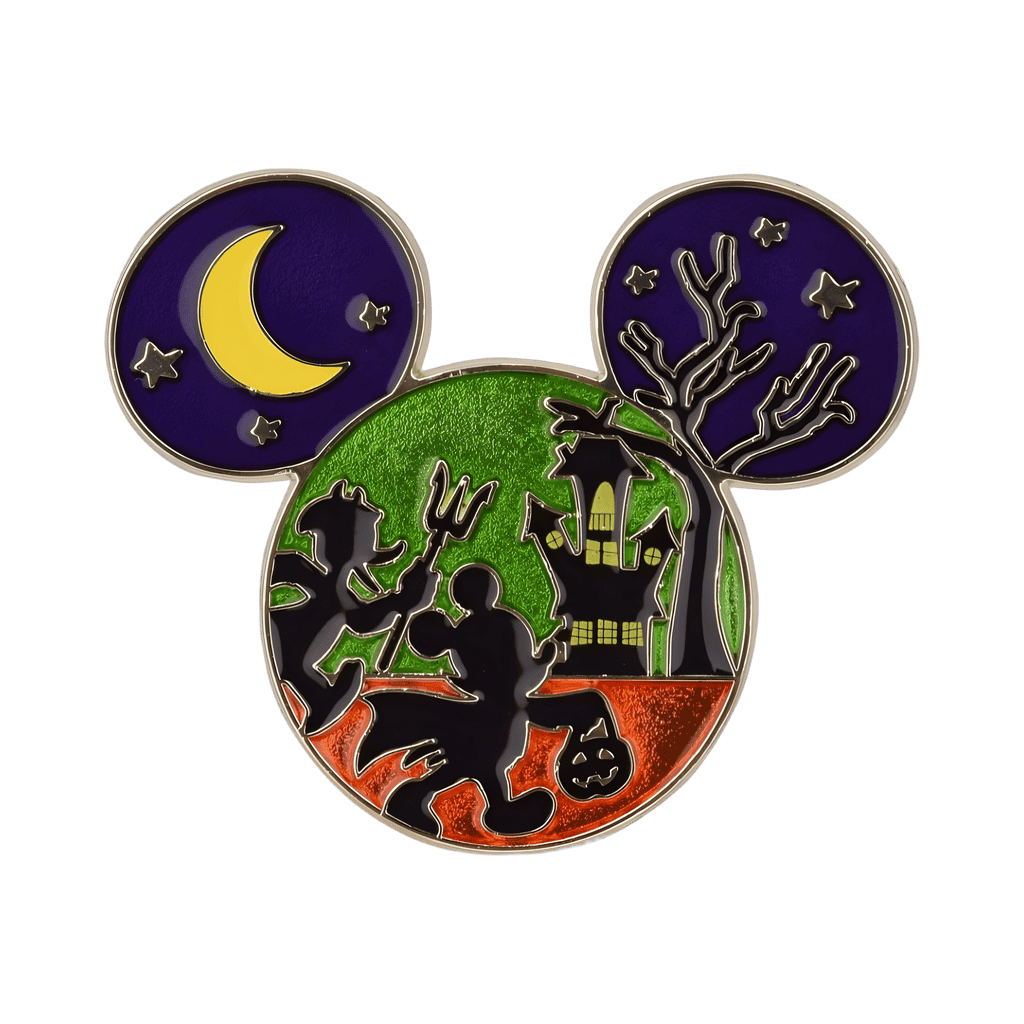 Mickey & Donald Silhouette Trick-or-Treat Scene Disney pin