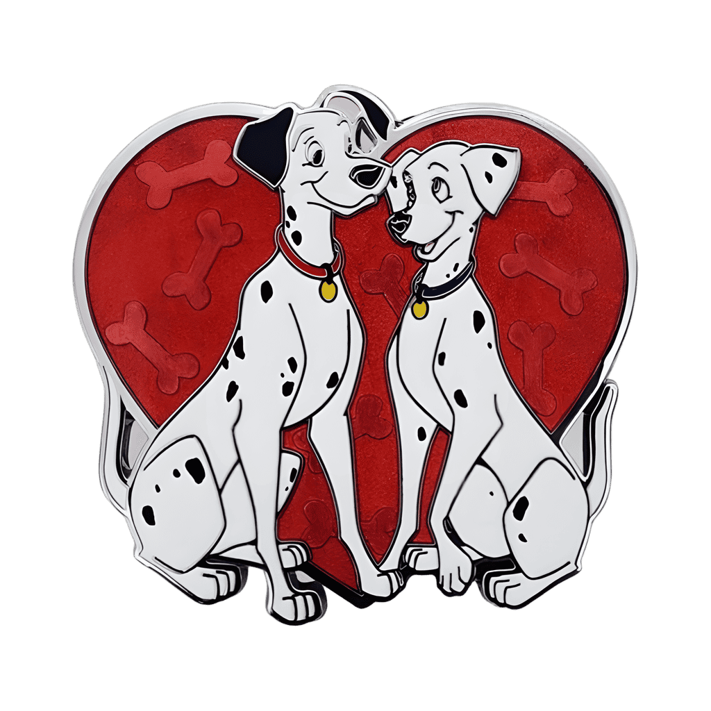 Pongo and Perdita in Red Heart Disney pin