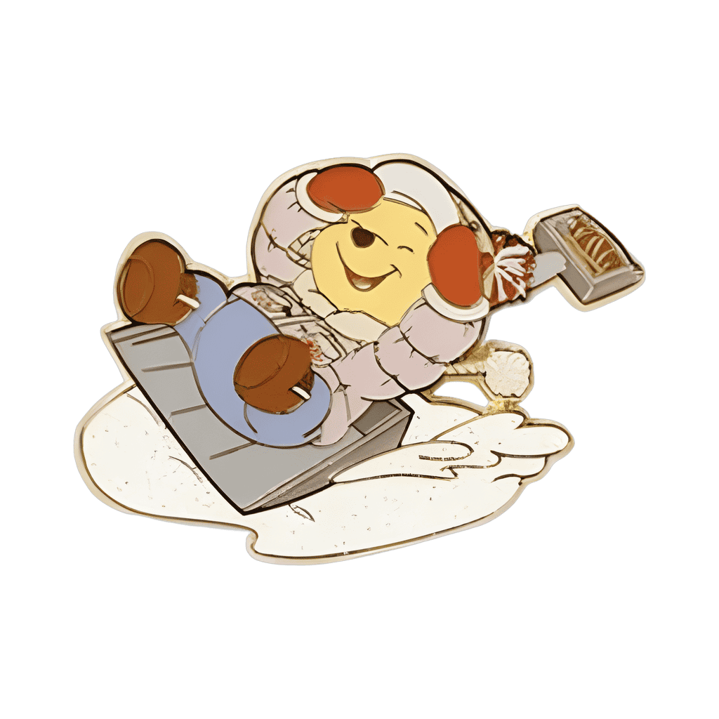 Pooh Bear Sledding Disney pin