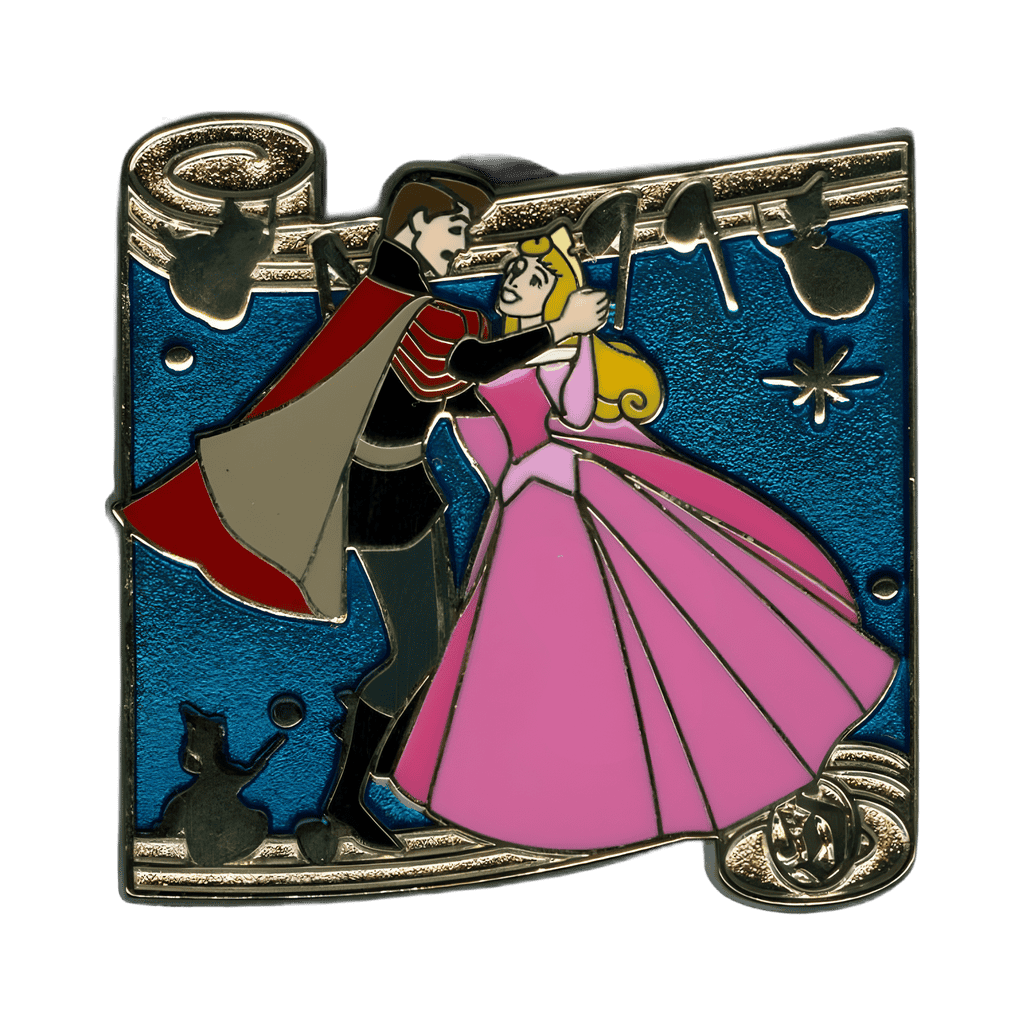 Dancing Scroll Mystery Collection - Prince Phillip and Aurora in Pink Dress Disney pin