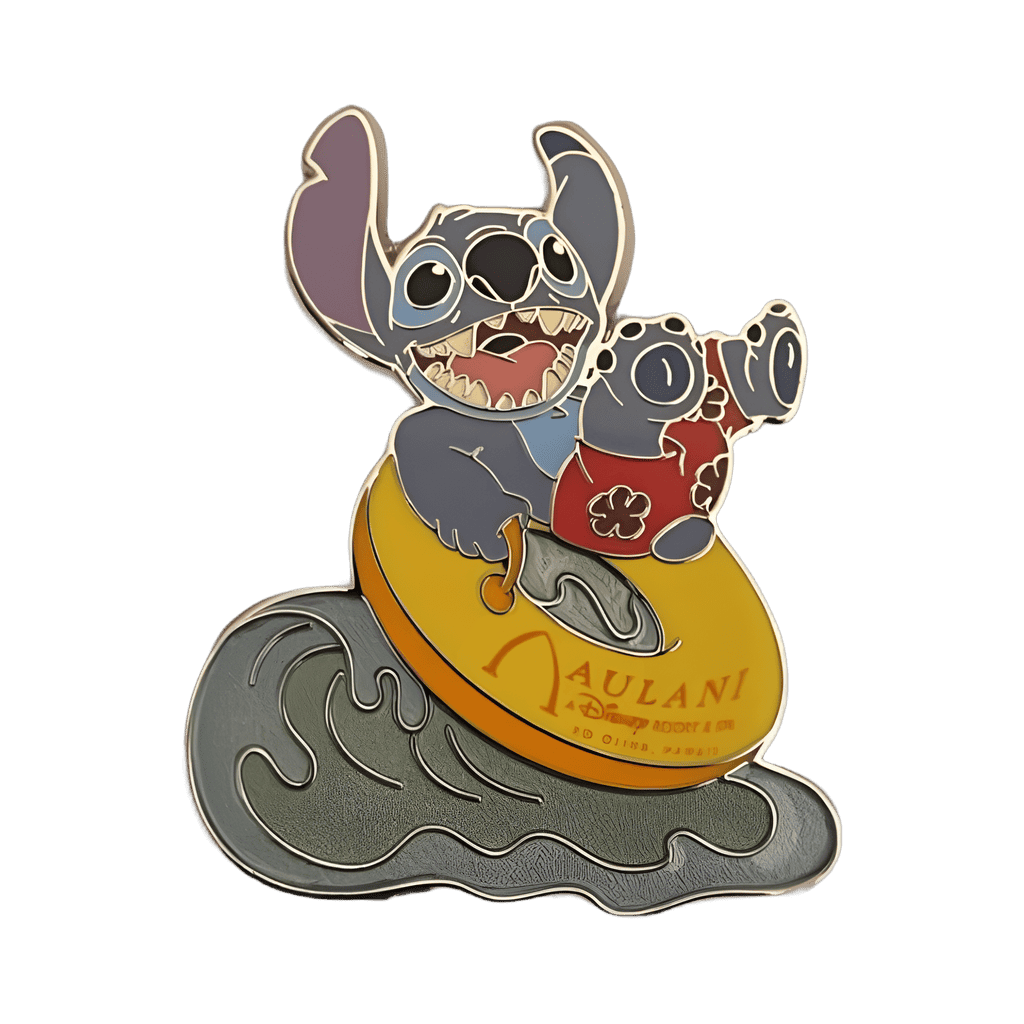 Stitch floating on an inner tube Disney pin