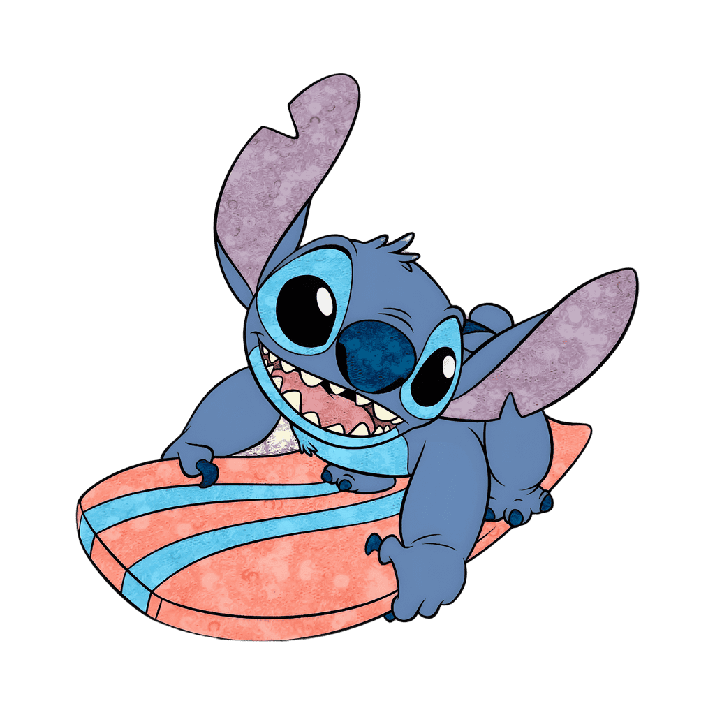Stitch on a Surfboard - Y431 Glitter Disney pin