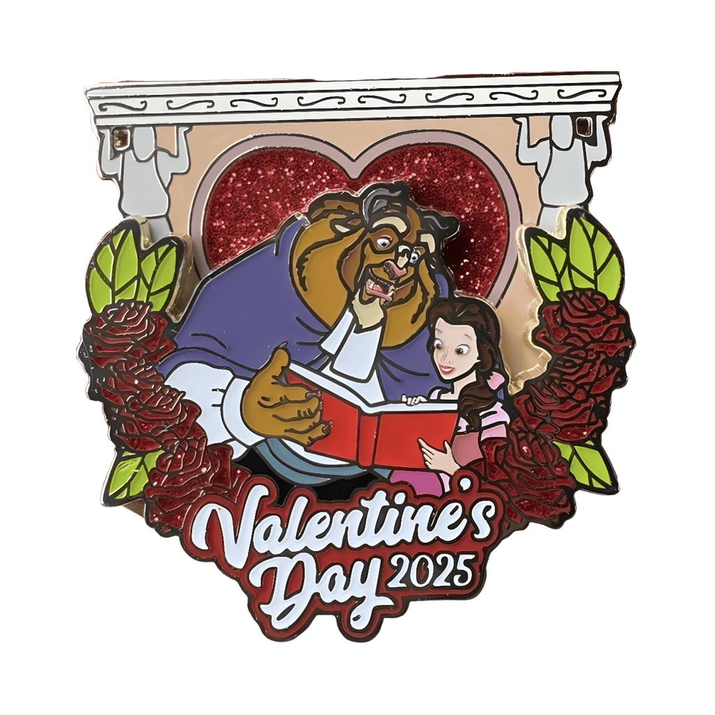 Disney Parks 2025 Happy Valentine’s Day Beauty And The Beast Belle LR Pin Disney pin
