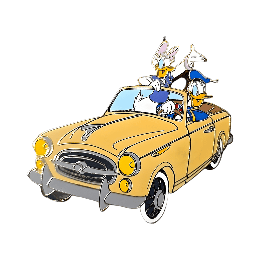 Donald & Daisy in a Yellow Car Disney pin