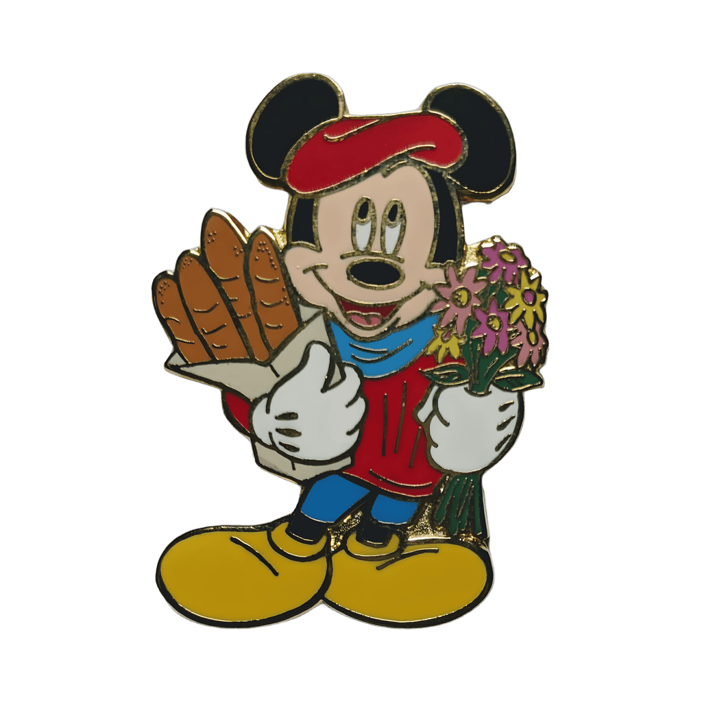 French Mickey Mouse Carrying Baguettes and Flowers Disney pin