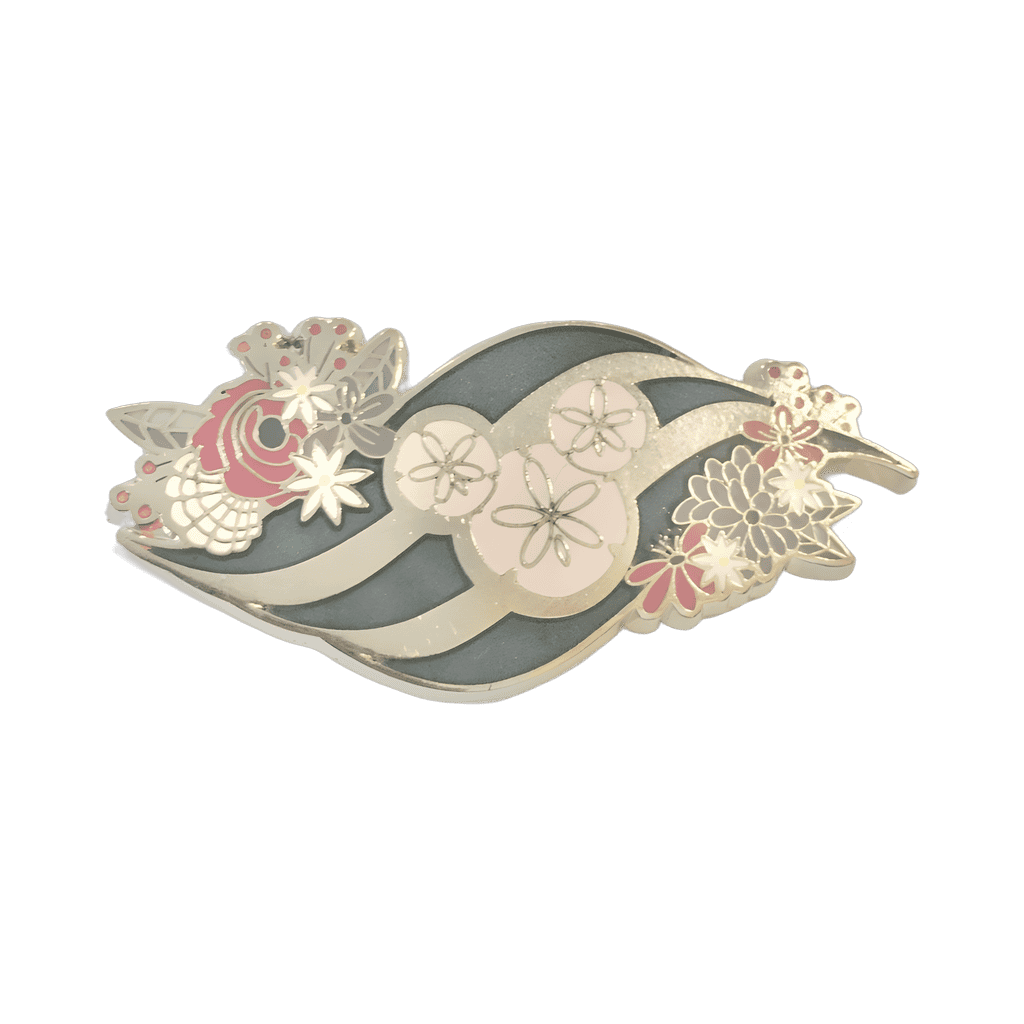 Mickey Mouse Flowers and Sand Dollars Wave Logo Disney pin