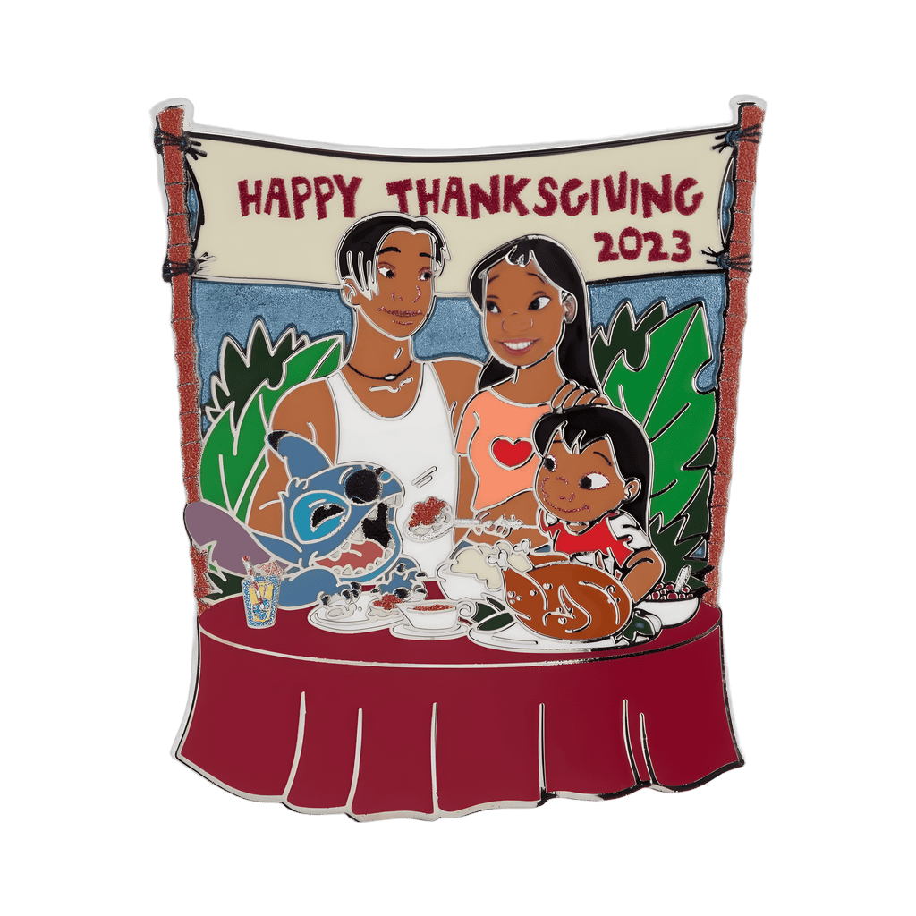 Happy Thanksgiving 2023 - Lilo, Stitch, Nani, and David Disney pin