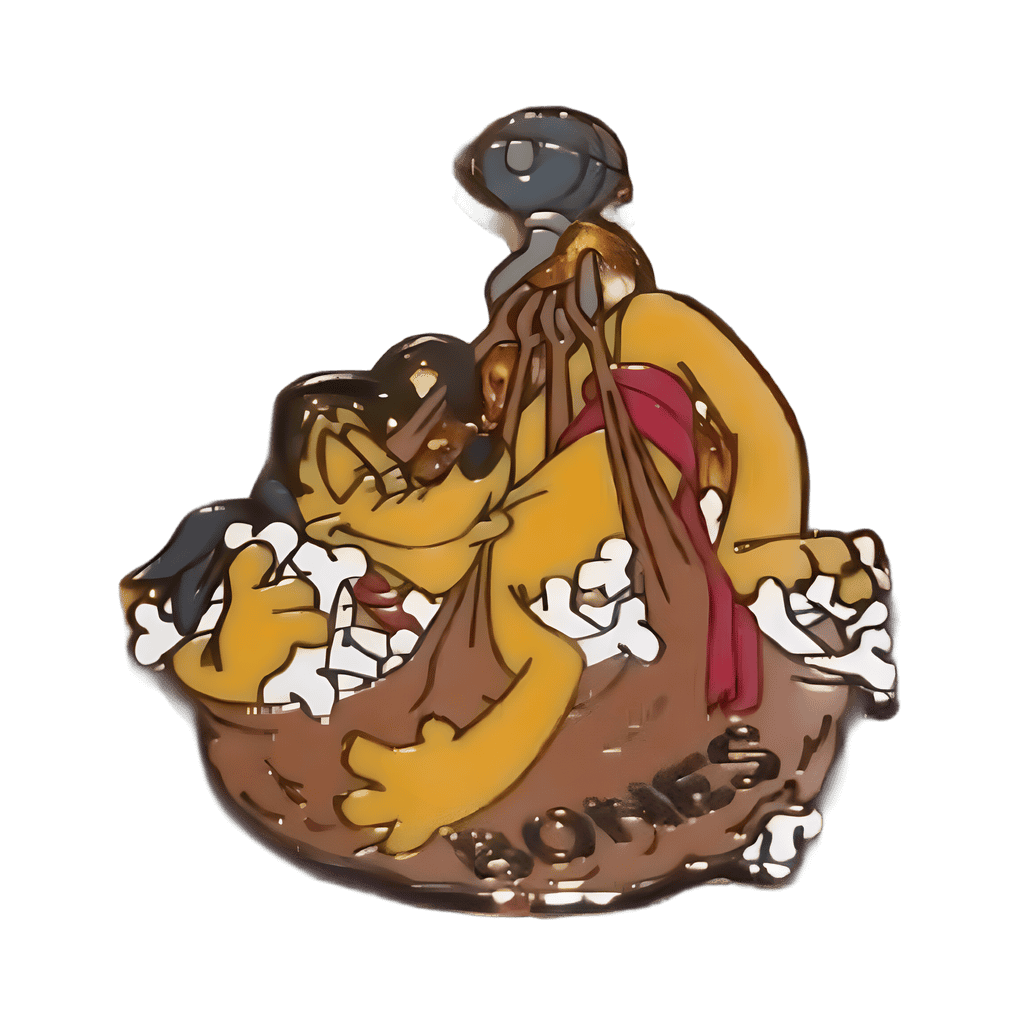 Pluto with sack of Bones Disney pin