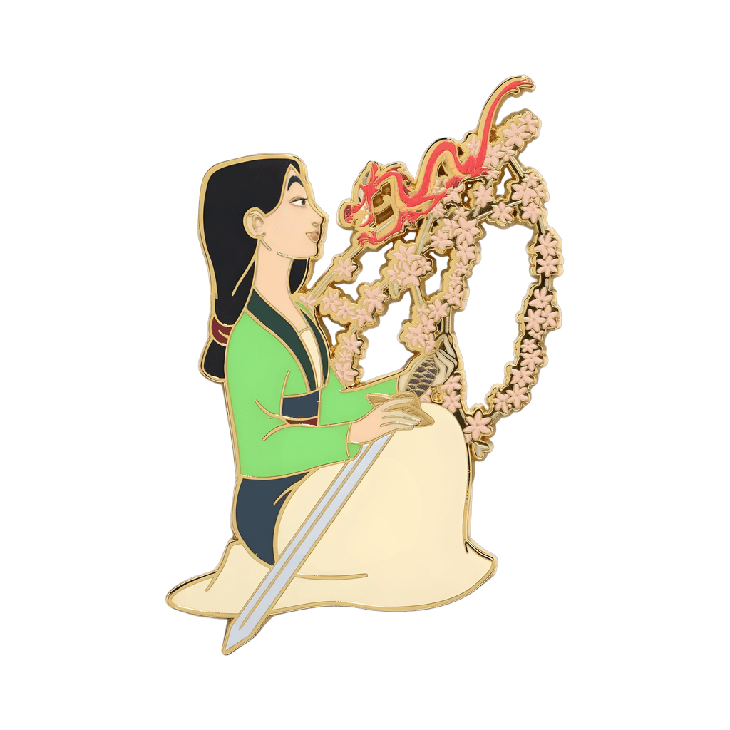 Mulan with Sword and Mushu Disney pin