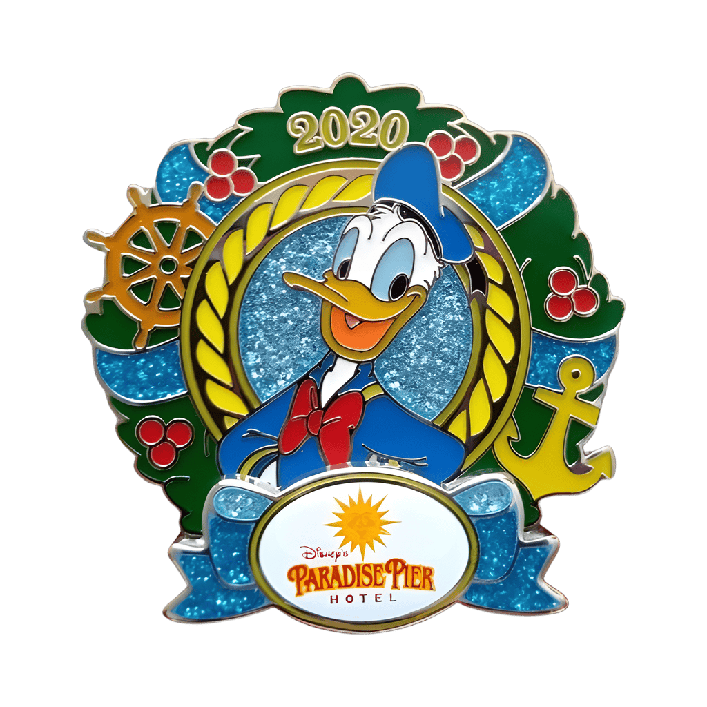 Paradise Pier Hotel - Donald Duck Wreath Disney pin