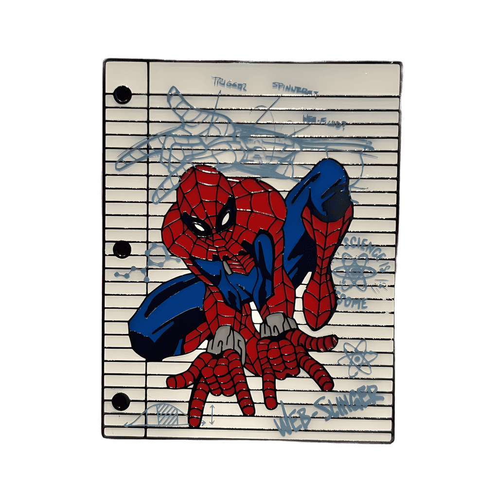 WEB Spider-Man Web-Slinger Sketch on Notebook Paper Disney pin