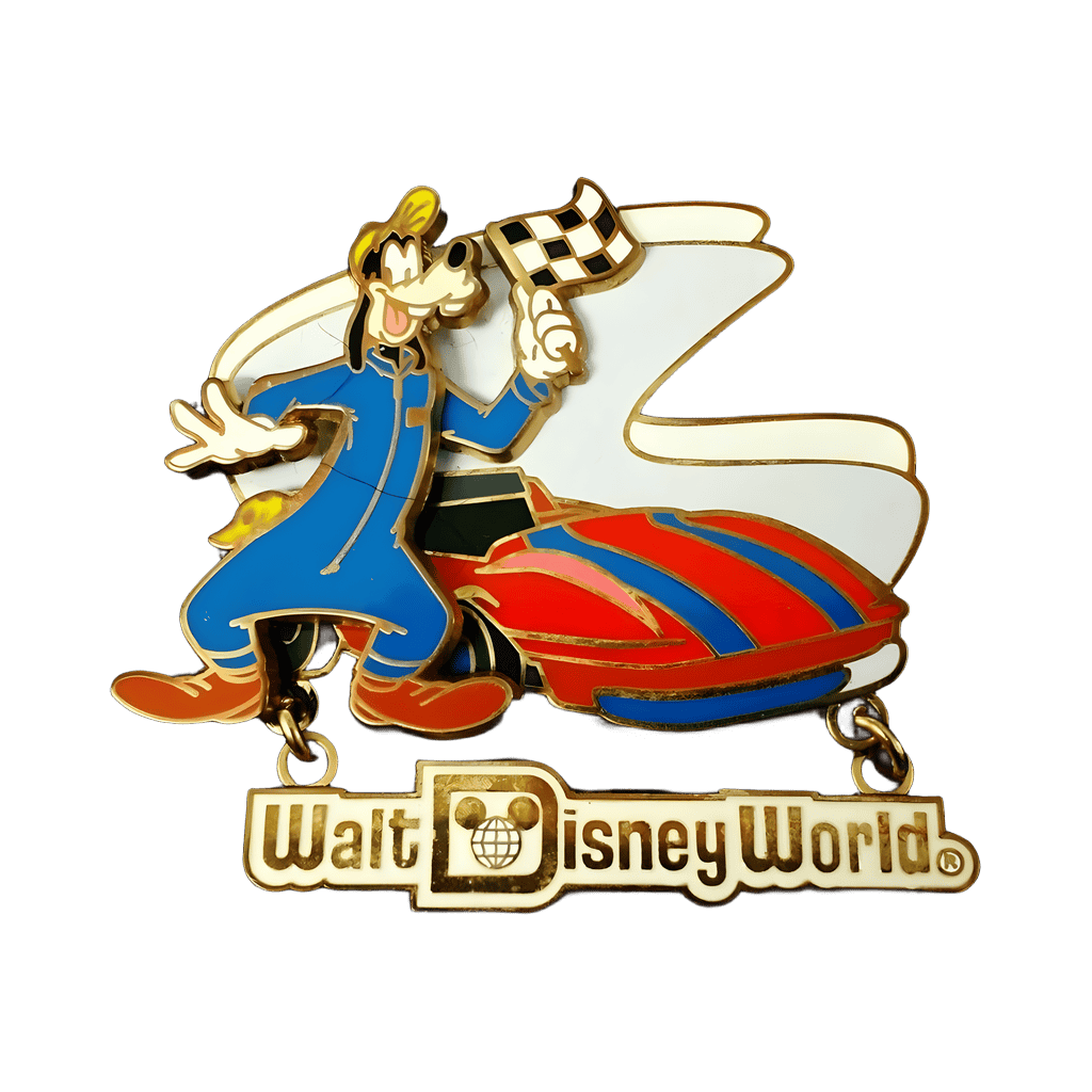 Tomorrowland Indy Speedway with Goofy Disney pin