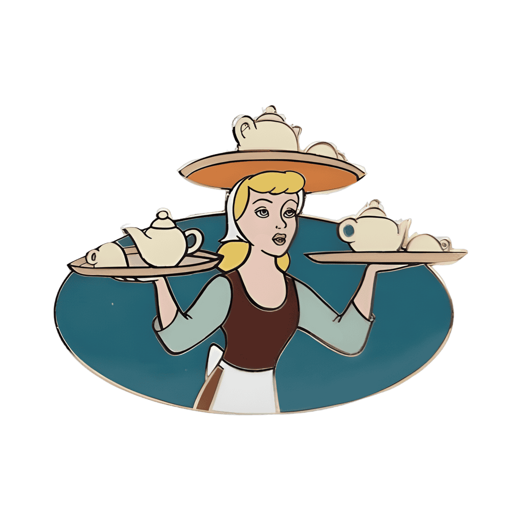 Cinderella with morning tea trays Disney pin