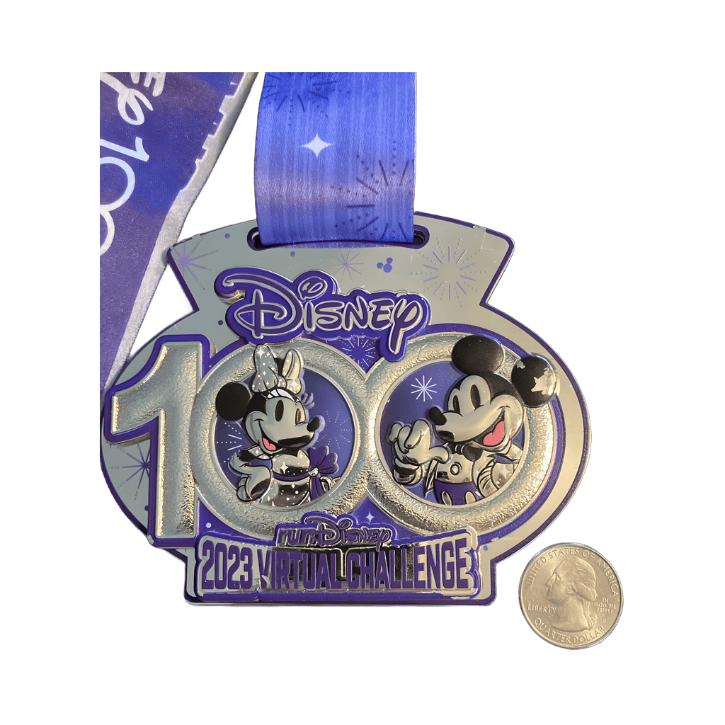 Virtual Challenge Disney100 Medal - Mickey & Minnie Disney pin