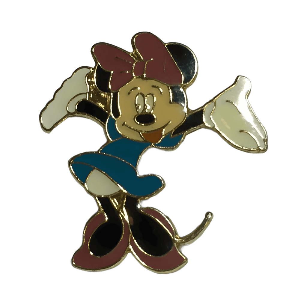 Minnie in Blue Dress and Pink Bow with Outstretched Arms Disney pin