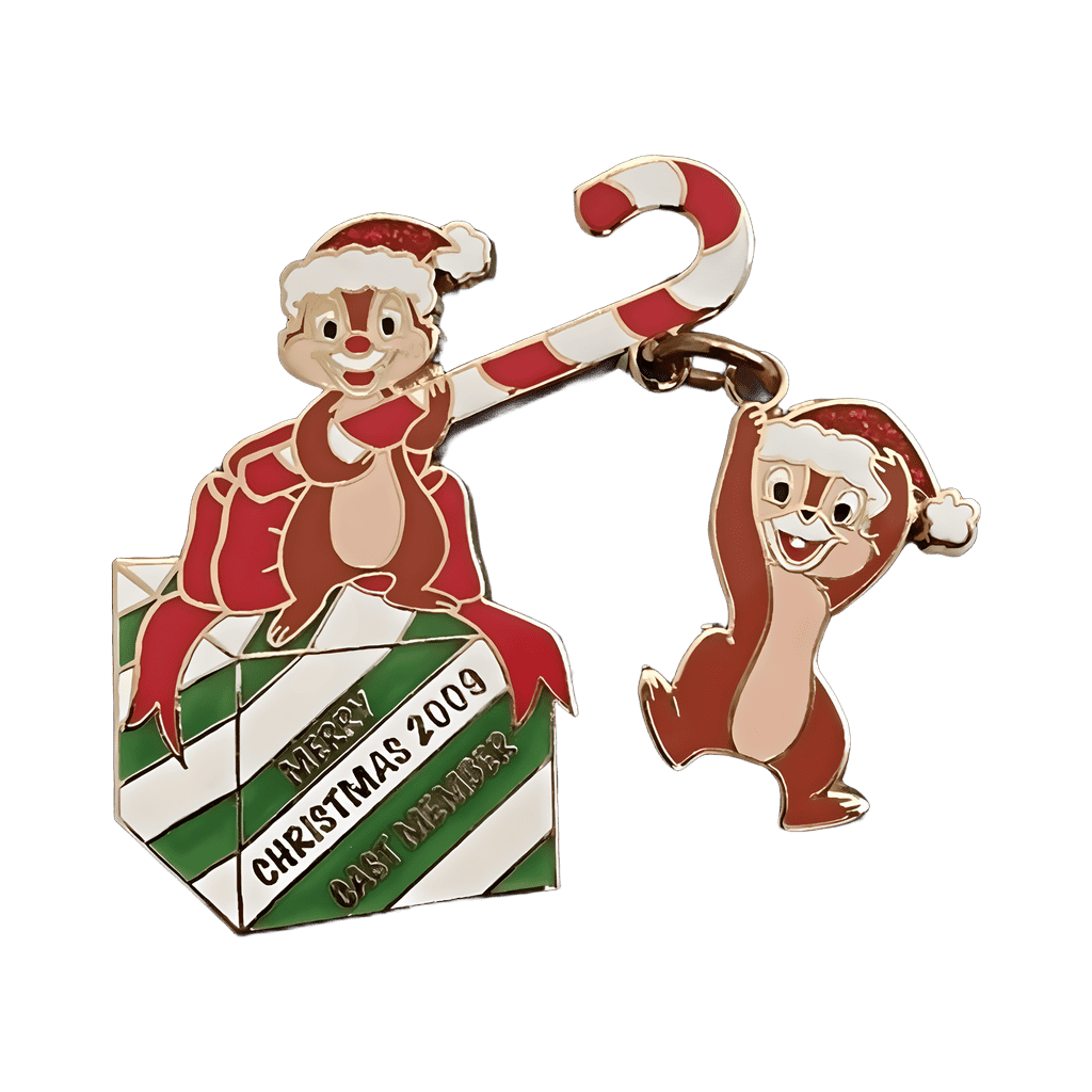 Cast Member Merry Christmas 2009 with Chip 'n' Dale Disney pin