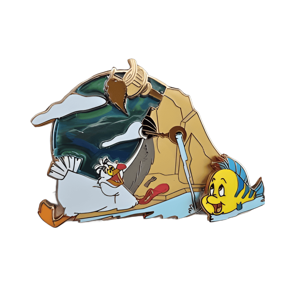Scuttle and Flounder (Color Variant) Disney pin