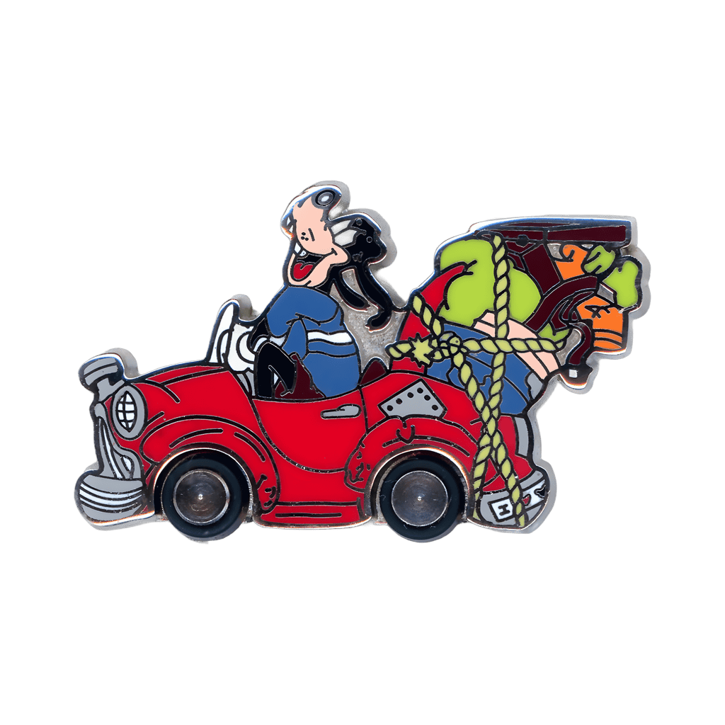 Goofy in a Beat Up Red Car Disney pin