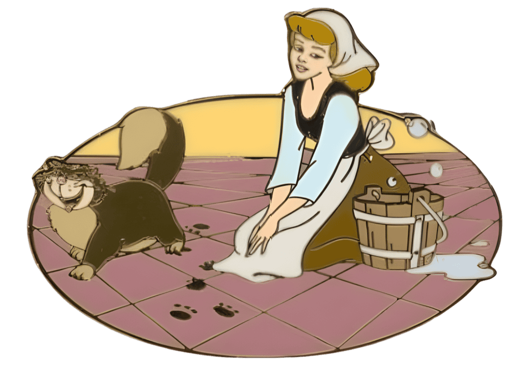 Cinderella in rags with Lucifer Disney pin