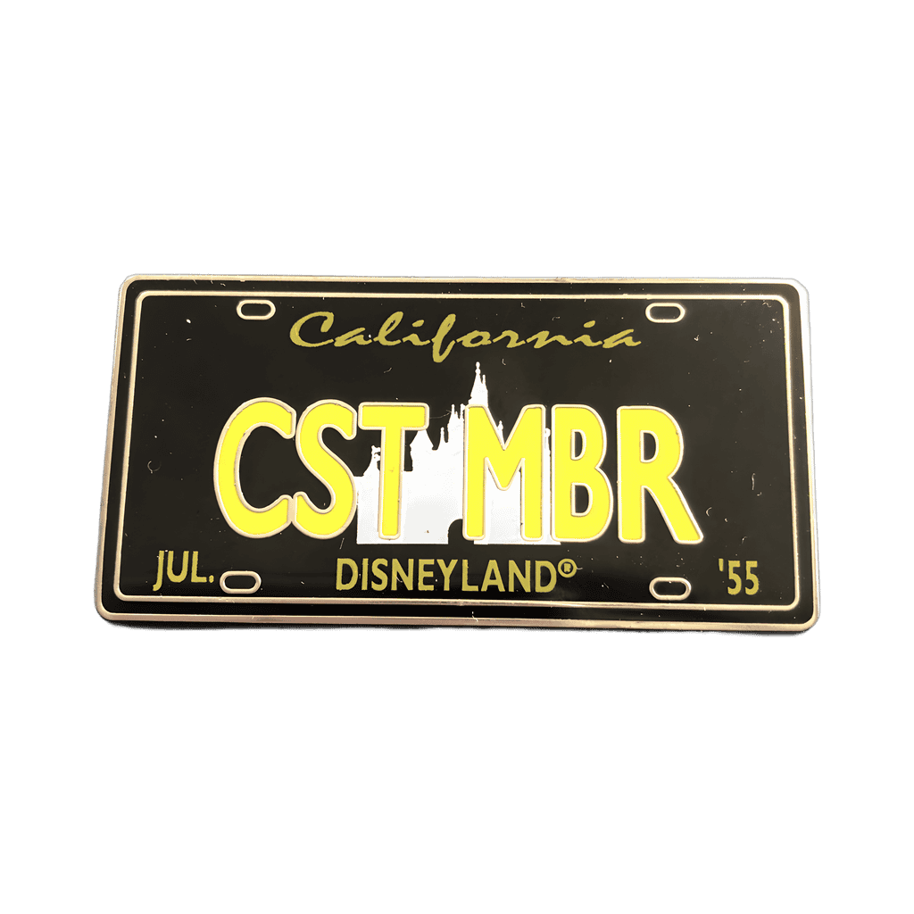 Cast Member License Plate "CST MEMBR" in Black Disney pin