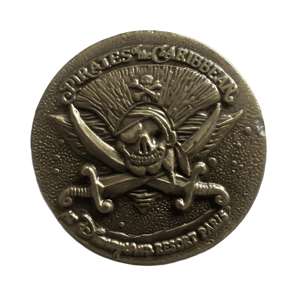 Skull and Crossed Swords Logo Coin Disney pin