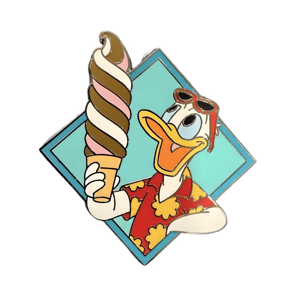 Donald eating soft serve Disney pin