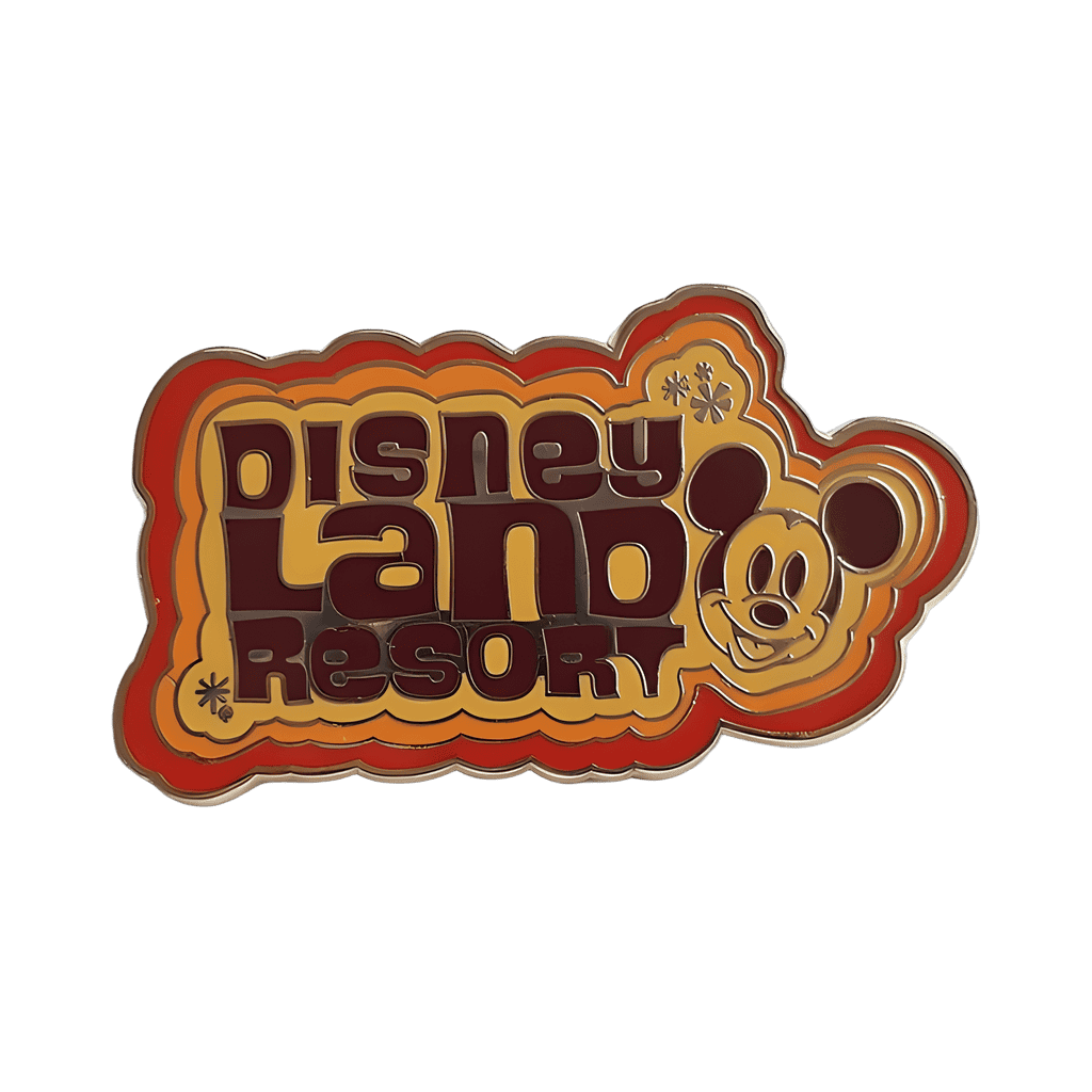 Psychedelic 60s/70s Logo with Mickey Mouse Disney pin