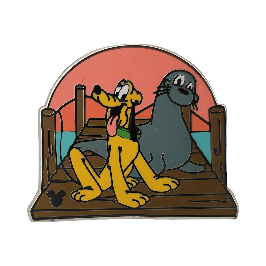 Pluto and Seal on Pier Disney pin
