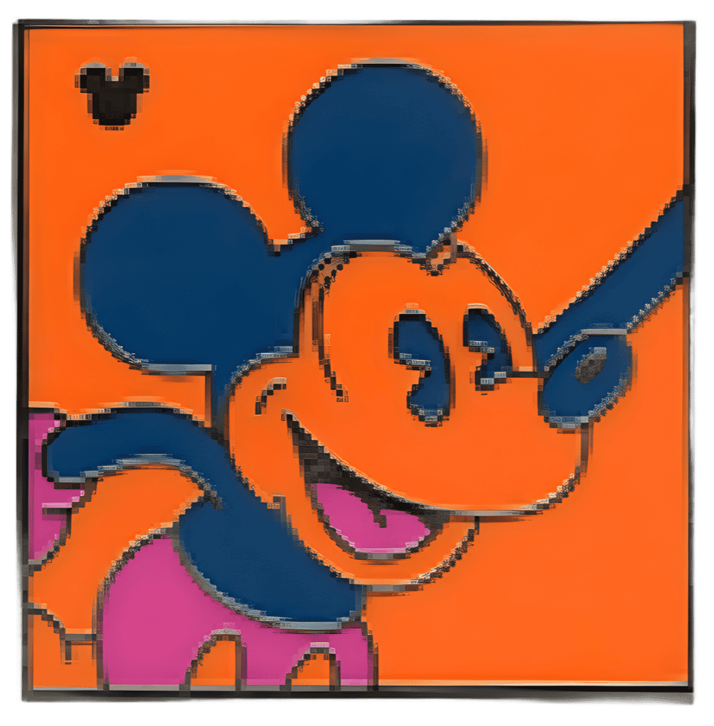 Orange, Blue, and Pink Disney pin
