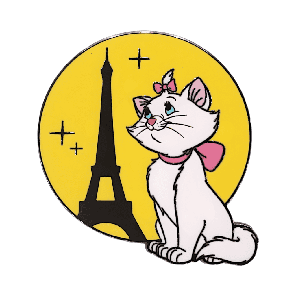 Marie looking at Eiffel Tower Disney pin