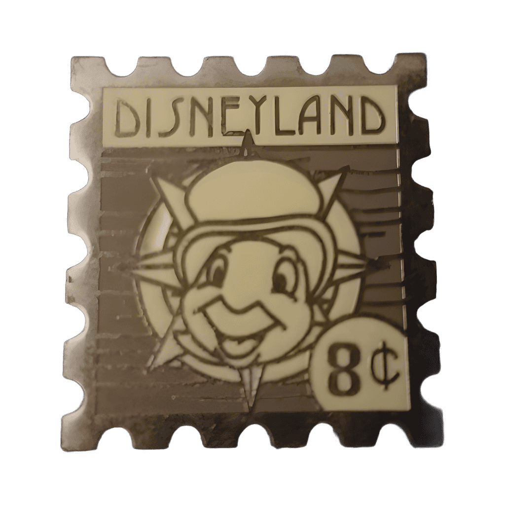 Disneyland Jiminy Cricket 8¢ stamp Disney pin
