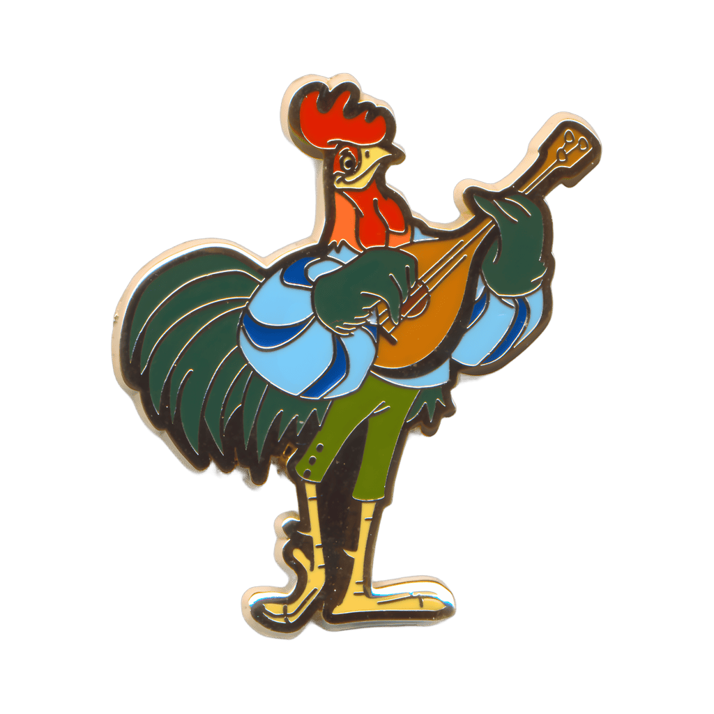 Alan-a-Dale - Rooster Minstral Playing Lute Disney pin