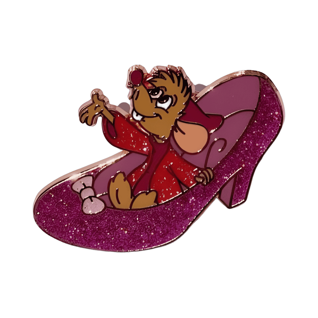 Jaq in Pink glitter Slipper Disney pin