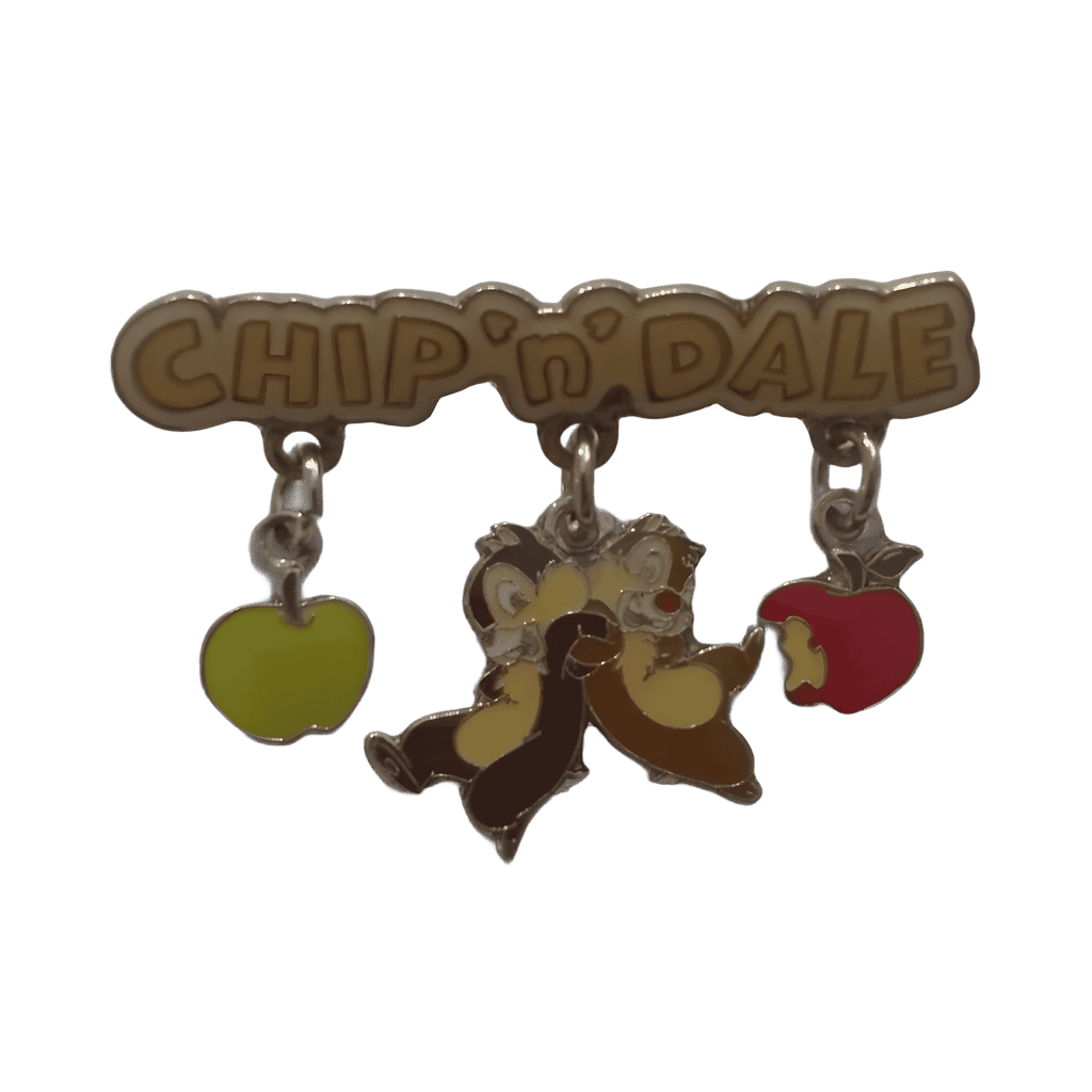 Chip 'n' Dale Name and Apples Dangle Disney pin