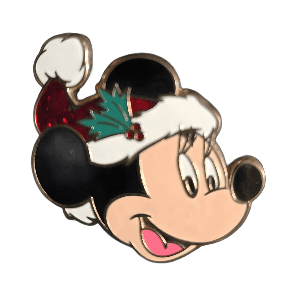 Minnie Mouse Santa Hat glitter 2 piece set Disney pin