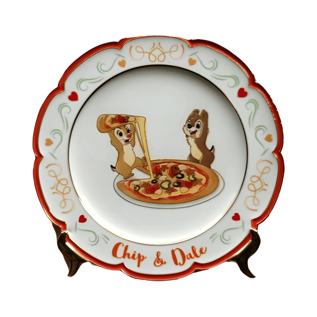 Chip and Dale Red Plate Pizza Disney pin