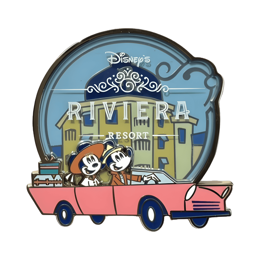 Mickey and Minnie in Pink Convertible Car Disney pin
