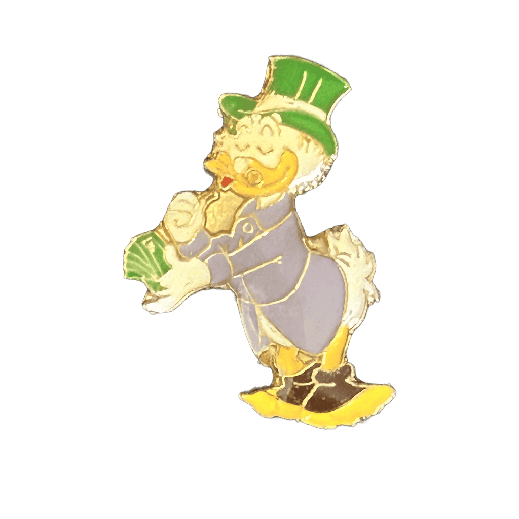 Vintage Scrooge counting Money Disney pin