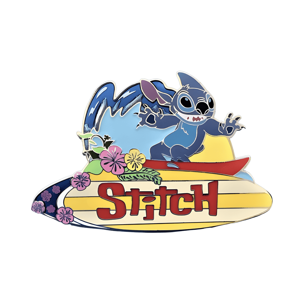 Stitch surfing Disney pin