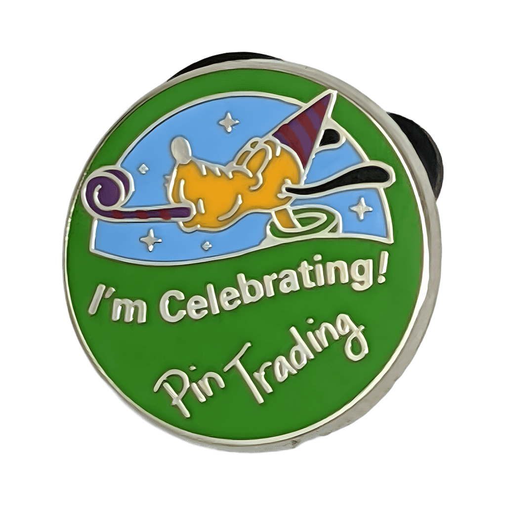 Pluto Celebrating Button Disney pin