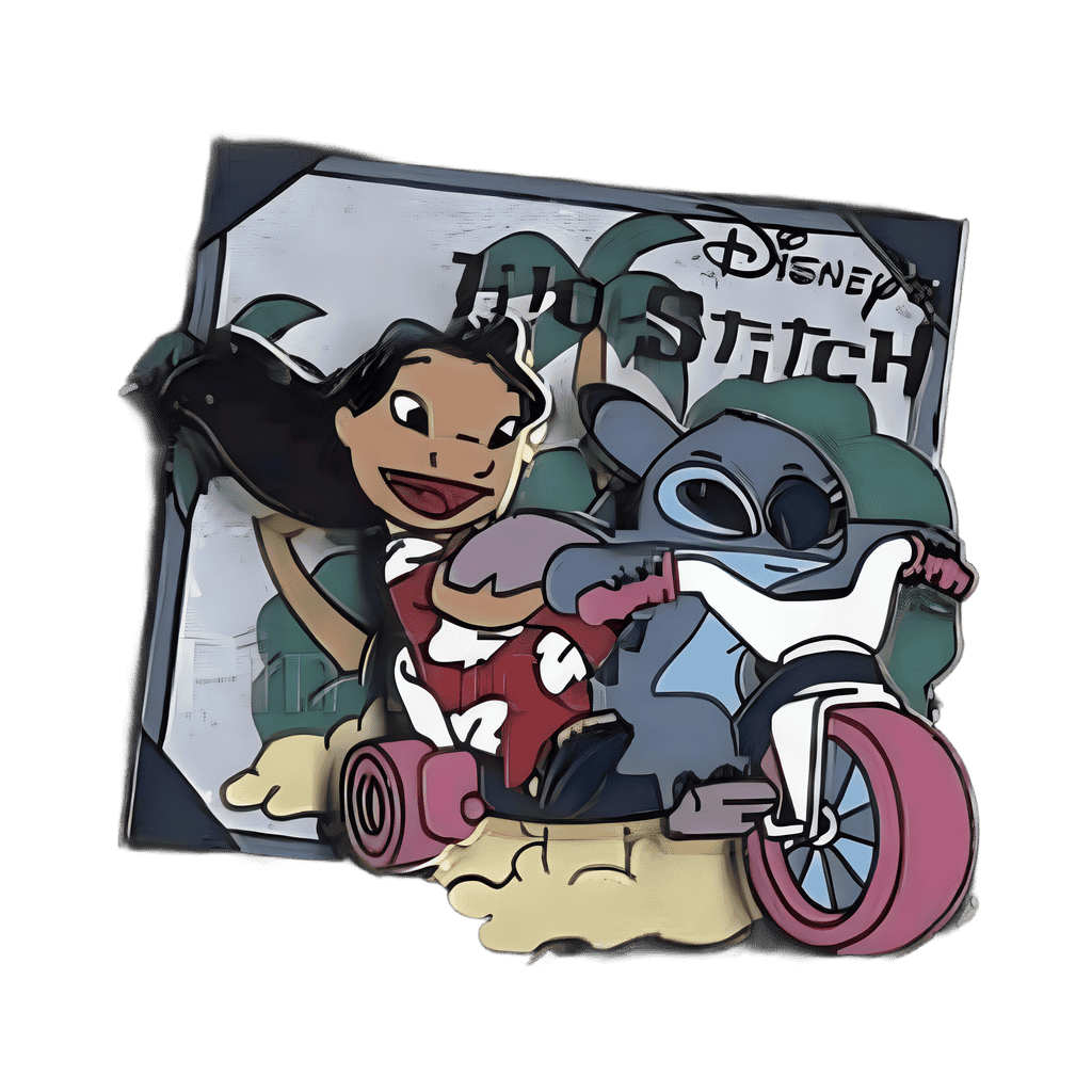 Lilo and Stitch on big wheel Disney pin